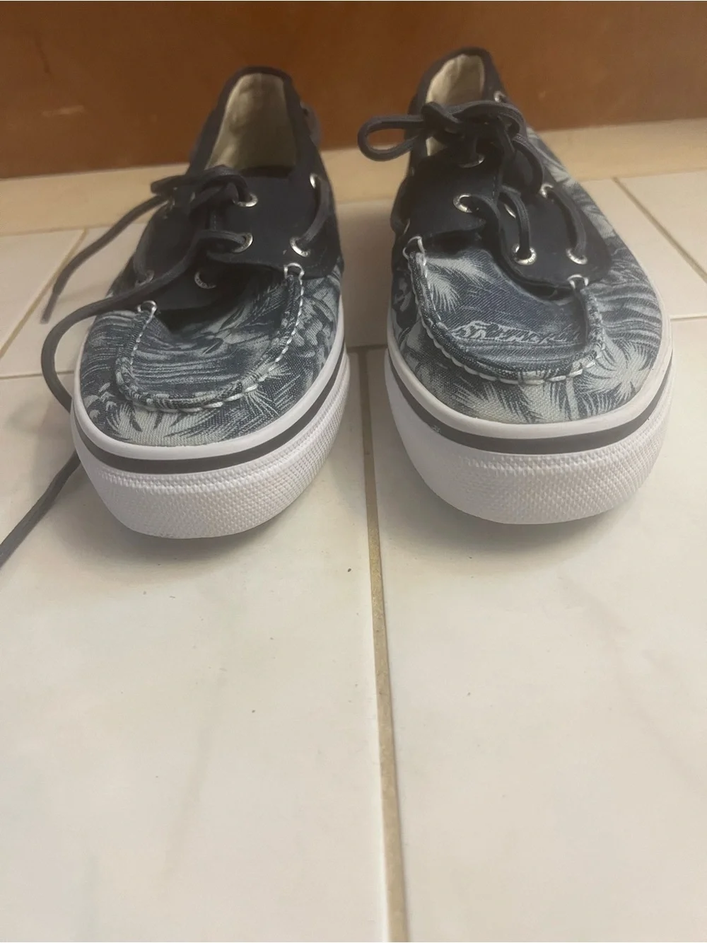 Sperry Top-Sider Men’s Navy Patterned Canvas Boat Shoes
